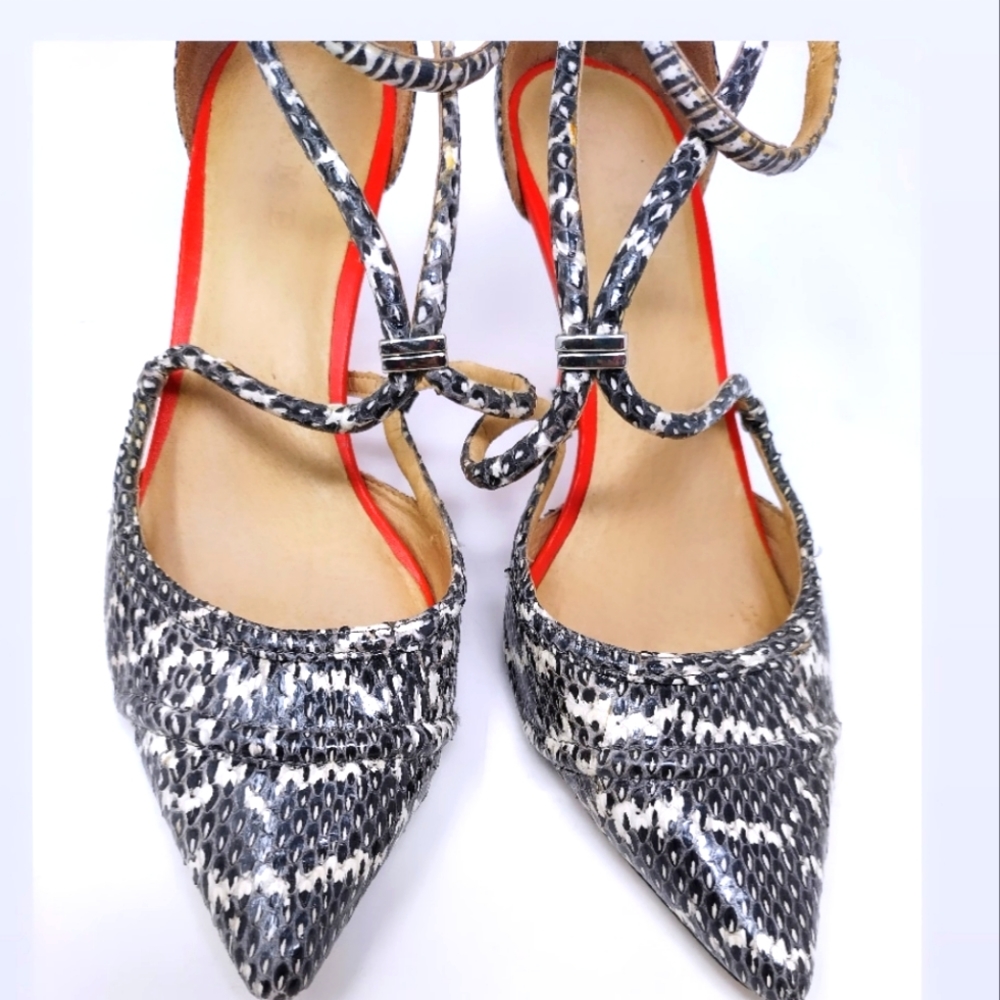 L.a.m.b Snakeskin Heels 9